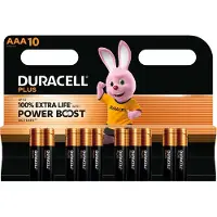Duracell Plus Power Boost 100% Extra Life Pilas alcalinas AAA / MN2400 / LR03 (10 unidades)