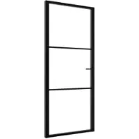 vidaXL Puerta interior de vidrio ESG y aluminio, 93x201,5 cm, color