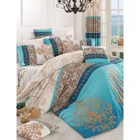 L'essentiel Maison L'Essentiel, juego de ropa de cama para el hogar, modelo PRL9841, color turquesa, incluye funda de edredón, 100% algodón reforzado