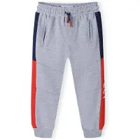 MINOTI Pantalón gris moteado / rojo / blanco