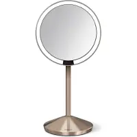 Simplehuman Espejo de maquillaje con sensor, aumento de 10x, color rosa dorado