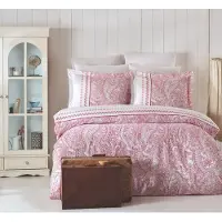 L'essentiel Maison L'Essentiel, Juego de ropa de cama para el hogar, modelo PRL2418, color rosa y blanco, incluye fundas de edredón, 100% algodón reforzado