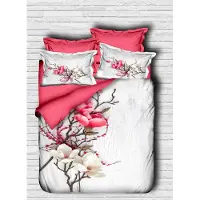 L'essentiel Maison L'Essentiel, Juego de ropa de cama para el hogar, modelo PRL6120, color rosa, blanco. Incluye: funda de edredón y fundas de almohada. Material: 100% microfibra de poliéster