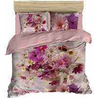 L'essentiel Maison L'Essentiel, Juego de ropa de cama para el hogar, modelo PRL1112, color rosa. Incluye: funda de edredón y fundas de almohada. Material: 100% microfibra de poliéster