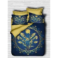 L'essentiel Maison L'Essentiel, Juego de ropa de cama, Adal - PRL6123, Dorado, Juego de edredón, funda de edredón y fundas de almohada: 100% microfibra de poliéster