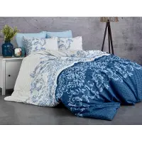 L'essentiel Maison L'Essentiel, juego de ropa de cama para el hogar, modelo PRL3241, color azul y blanco, incluye fundas de edredón, 100% algodón reforzado