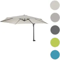 Mendler Parasol de pared Casoria, parasol para pérgola, parasol para balcón, parasol, 3 metros, inclinable, poliéster, aluminio/acero, 9 kg, color crema