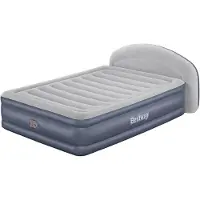 Bestway Colchón inflable doble TriTech con bomba eléctrica integrada y cabecero LoungeLux, 229 x 152 x 84 cm