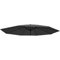 Mendler Toldo para sombrilla Meran Pro, toldo para mercado de hostelería, diámetro 5m, poliéster, color gris antracita