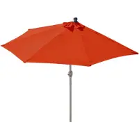 Mendler Sombrilla semicircular Parla, sombrilla para balcón, protección UV 50+, poliéster/aluminio, 3 kg, aproximadamente 300 cm de diámetro, color terracota, sin soporte