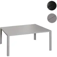 Mendler Mesa Alu-Esstisch HWC-N40, mesa tipo bistró, mesa de jardín, mesa de balcón, resistente a la intemperie, 140x80 cm, color gris claro