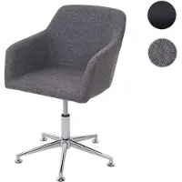 Mendler Silla de comedor HWC-A74, sillón giratorio tipo lounge, con altura ajustable Tejido, color gris