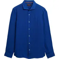 Superdry para hombre. M4011054A Camisa Vacation Linen azul (L), Casual, Lino, Manga larga, outlet 2026.