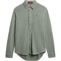 Superdry para hombre. M4011000A Camisa Vintage desgastada verde (L), Casual, Algodón, Manga larga, outlet 2026.