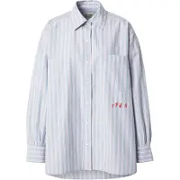 Scotch & Soda Embroidered Girlfriend Shirt Faded Denim Lavender Stripe Talla: 36 | Camisas Outlet | Mujer | Azul