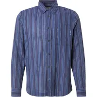 Scotch & Soda Textured Stripe Shirt Sky Captain Stripes Talla: L | Camisas Casuales Outlet | Hombre