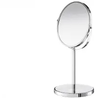 Zeller Espejo de maquillaje de pie, metálico, con aumento, diámetro de 35 cm, 15 cm de diámetro, color plateado