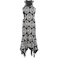 Desigual , Vestido largo circulos, Negro, S