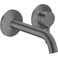 Axor One, grifo monomando para lavabo, empotrado para montaje en pared, con palanca y caño de 160 mm, acabado en cromo cepillado