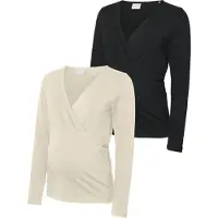 Mamalicious Camiseta 'MLKERRIE' ecru / negro