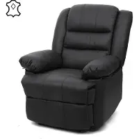 Mendler Sillón de televisión HWC-G15, sillón reclinable tipo chaise longue, tapizado en cuero y/o cuero sintético, dimensiones: 101x87x100 cm, color: