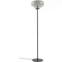 LINDBY Lámpara de pie Lelia, gris humo, cristal, metal, 150 cm
