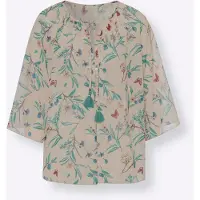 HEINE Blusa beige / azul oscuro / esmeralda / rojo