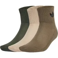 Adidas Originals Calcetines 'Mid Crew 3 Pairs' crema / marrón / verde oscuro / negro