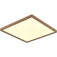 Globo Plafón LED Sapana, longitud 29,5 cm, aspecto de madera