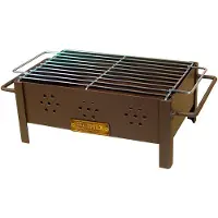EDM Barbacoa Imex "El Zorro", para uso en interiores y exteriores, tipo sobremesa, con carbón, color , fabricada en metal, dimensiones: 31 x 21 x 14 cm