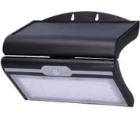 EDM Aplique de pared 31849, color negro, 6W, 430 lúmenes, 6500 K, con sensor de movimiento y energía solar