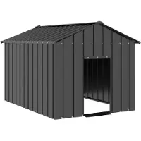 vidaXL Cabaña para perros con techo, 113x153x101 cm, acero galvanizado