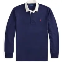 Ralph Lauren para hombre. 710717115025 Polo de rugby icónica marino (XL), Casual, Algodón, Manga larga, outlet 2026.