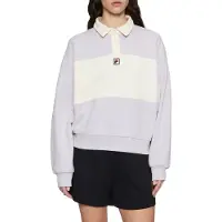 FILA Langogne Oversized Cropped Polo Sweat Thistle-antique White Talla: L | Sudaderas con Capucha Outlet | Mujer | Blanco