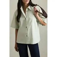 Reiss Jordan Shortsleeve Cotton Shirt Green Talla: 12 | Blusas Outlet | Mujer | Verde