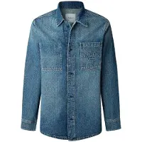 Pepe Jeans para hombre. PM309081 Camisa Weston azul (S), Casual, Algodón, Manga larga, outlet 2026.