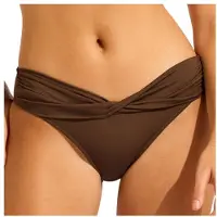 Seafolly - Women's Collective Twist Band Hipster - Parte inferior de bikini size 10, negro