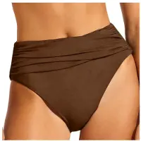 Seafolly - Women's Collective High Waist Wrap Front Pant - Parte inferior de bikini size 8, naranja