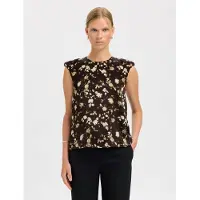 Selected Estampado, De Viscosa Top Mujeres Marrón 42