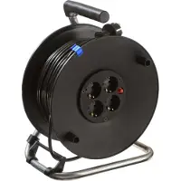 Bachmann Cilindro enrollador de cable con toma de tierra, marca , 4 tomas, 230 VAC, 25 metros