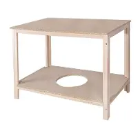Wellhome Mesa Extensible De Madera De Haya Acabado Sin Barnizar 120x75x75 Cm
