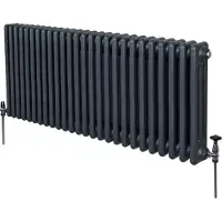 MonsterShop Radiador tradicional de 3 columnas - 600 x 1192 mm - Gris antracita