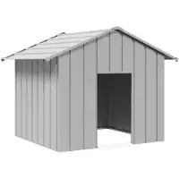 vidaXL Cabaña para perros , con techo, 131x101x102 cm, acero galvanizado
