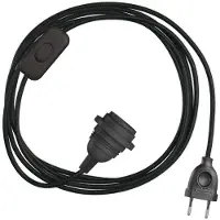 Creative Cables Pantalla De Lámpara Snakebis E14-juego De Cables Con Portalámparas. Cable De Tela De Color Y Enchufe De 2 Pines 3 M