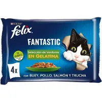Purina Selección De Vegetales Fantásticos Felix 4x85g Snack Para Gatos 12 Unidades