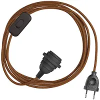 Creative Cables Pantalla De Lámpara Snakebis E14-juego De Cables Con Portalámparas. Cable De Tela De Color Y Enchufe De 2 Pines 3 M