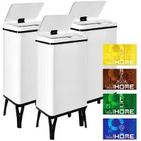 Wellhome Botes De Basura Inteligentes 50l 3 Unidades