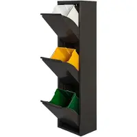 Wellhome Papelera Y Cubo De Reciclaje Metálico De 3 Compartimentos 51l