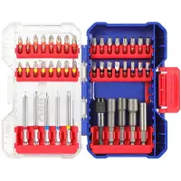 Workpro Juego de 42 piezas que incluye puntas y vasos para destornilladores. Marca: