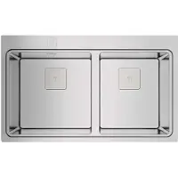 Teka Zenit RS15 2C 86, Fregadero empotrable, Rectangular, Acero inoxidable, Acero inoxidable, 2 cubetas, Rectangular
